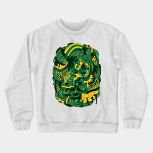 Forrest Green Abstract Wave of Thoughts No 2 Crewneck Sweatshirt